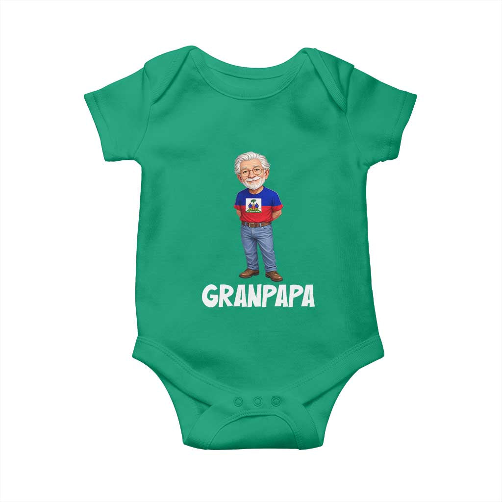 Granpapa Haitian Creole Grandpa Pride Baby Onesie Grandfather Hispanic Haiti Heritage Father's Day TS02 Irish Green Print Your Wear
