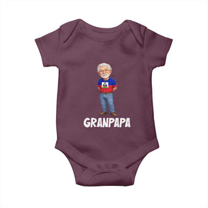 Granpapa Haitian Creole Grandpa Pride Baby Onesie Grandfather Hispanic Haiti Heritage Father's Day TS02 Maroon Print Your Wear