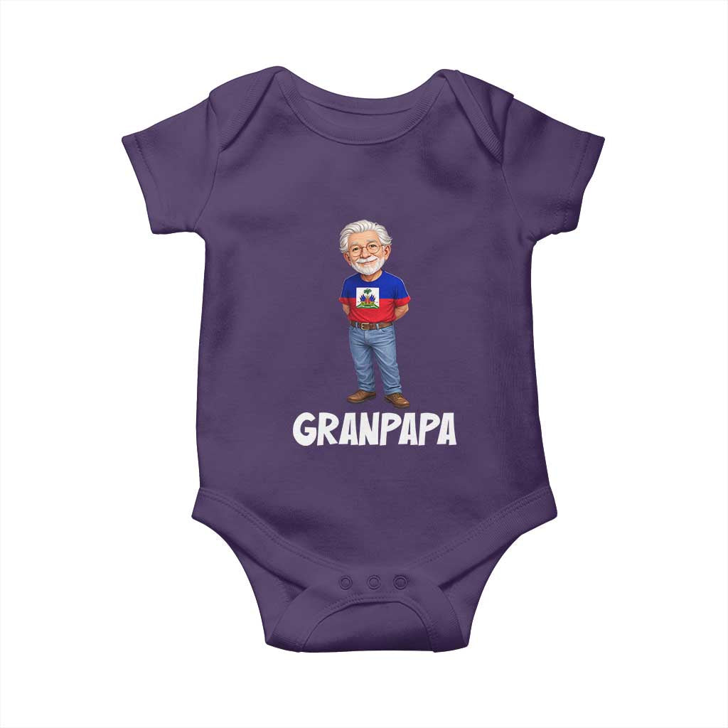 Granpapa Haitian Creole Grandpa Pride Baby Onesie Grandfather Hispanic Haiti Heritage Father's Day TS02 Purple Print Your Wear