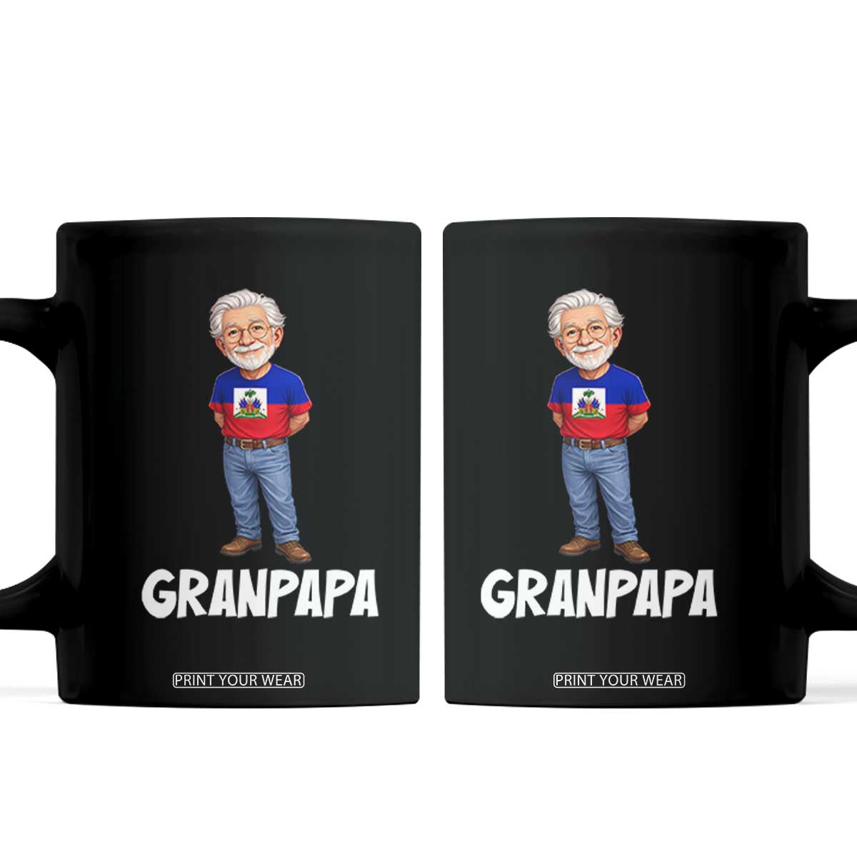 Granpapa Haitian Creole Grandpa Pride Coffee Mug Grandfather Hispanic Haiti Heritage Father's Day TS02 Black Print Your Wear