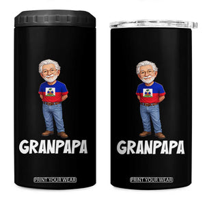 Granpapa Haitian Creole Grandpa Pride 4 in 1 Can Cooler Tumbler Grandfather Hispanic Haiti Heritage Father's Day TS02 One Size: 16 oz Black Print Your Wear