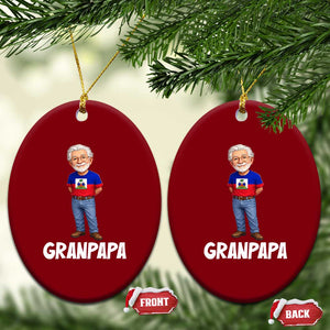 Granpapa Haitian Creole Grandpa Pride Ceramic Ornament Grandfather Hispanic Haiti Heritage Father's Day TS02 Print Your Wear