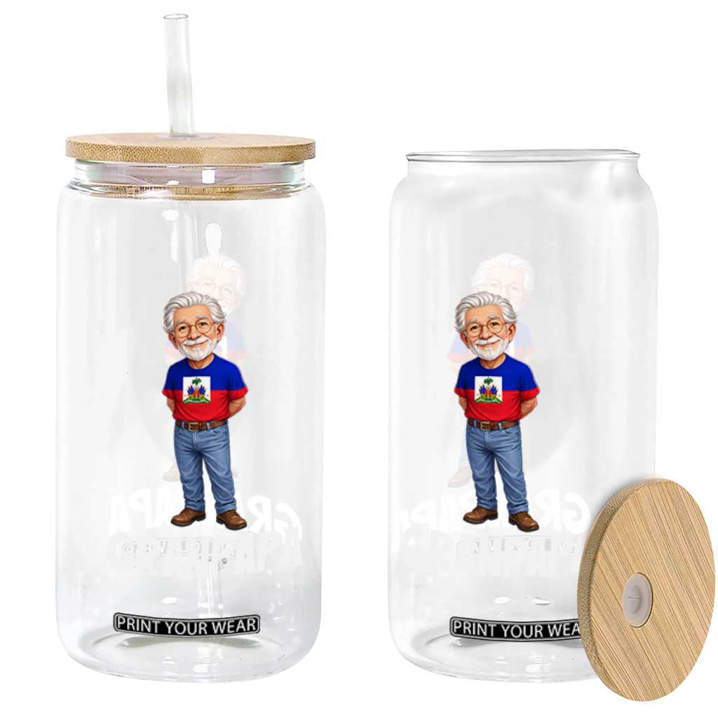 Granpapa Haitian Creole Grandpa Pride Glass Can Grandfather Hispanic Haiti Heritage Father's Day TS02 Print Your Wear