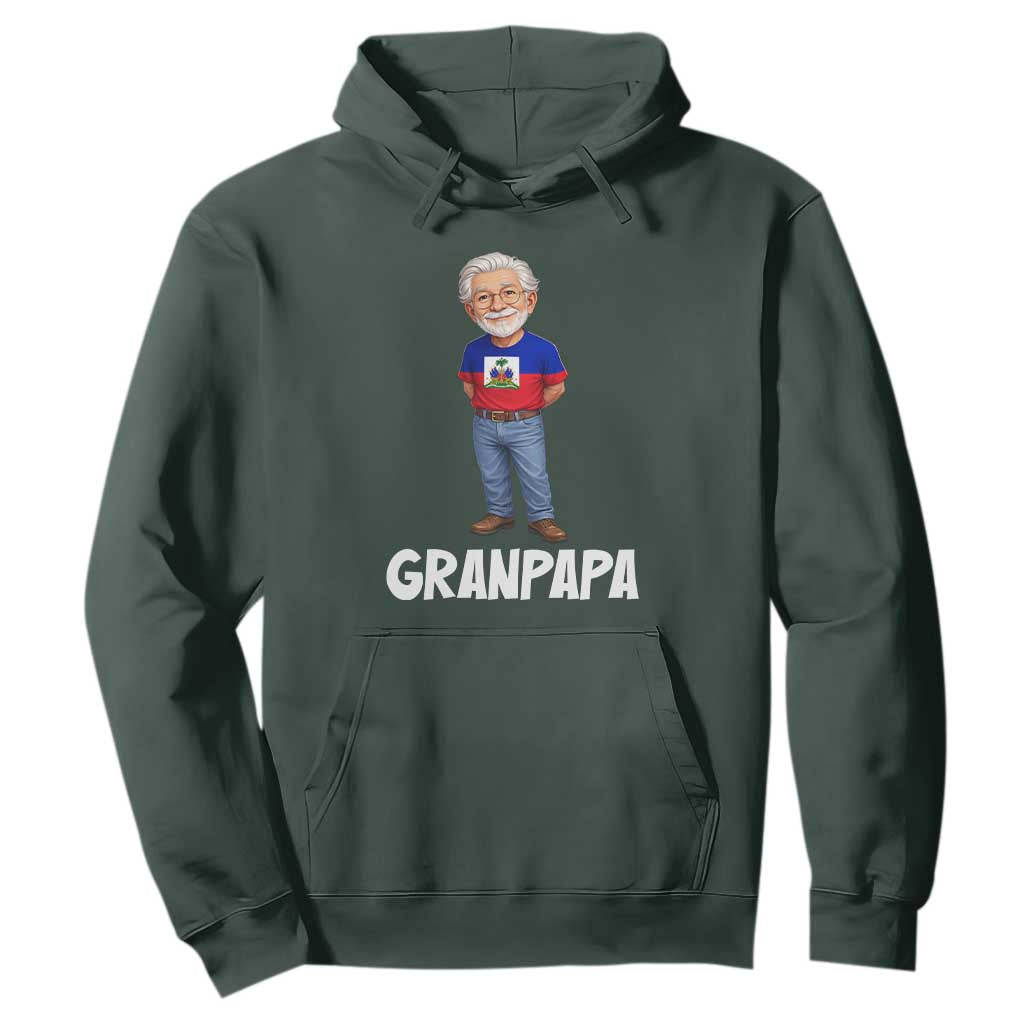 Granpapa Haitian Creole Grandpa Pride Hoodie Grandfather Hispanic Haiti Heritage Father's Day TS02 Dark Forest Green Print Your Wear