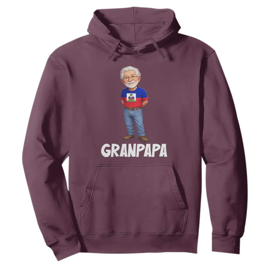 Granpapa Haitian Creole Grandpa Pride Hoodie Grandfather Hispanic Haiti Heritage Father's Day TS02 Maroon Print Your Wear