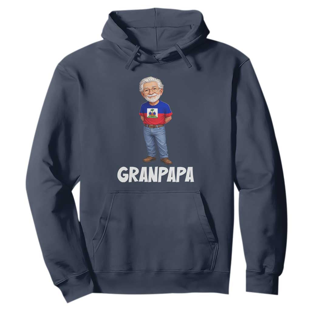 Granpapa Haitian Creole Grandpa Pride Hoodie Grandfather Hispanic Haiti Heritage Father's Day TS02 Navy Print Your Wear