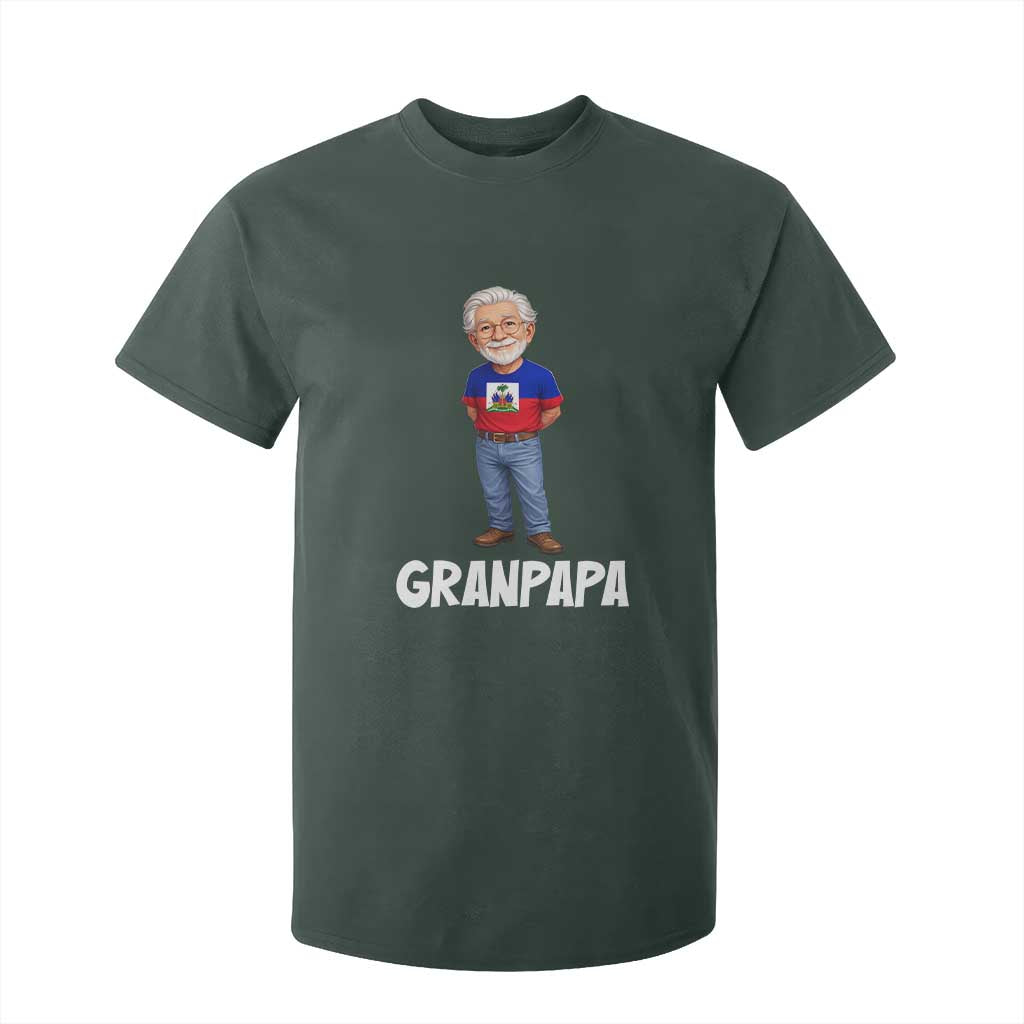 Granpapa Haitian Creole Grandpa Pride T Shirt For Kid Grandfather Hispanic Haiti Heritage Father's Day TS02 Dark Forest Green Print Your Wear