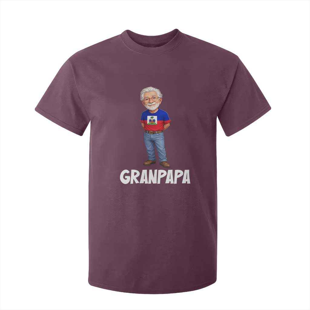 Granpapa Haitian Creole Grandpa Pride T Shirt For Kid Grandfather Hispanic Haiti Heritage Father's Day TS02 Maroon Print Your Wear