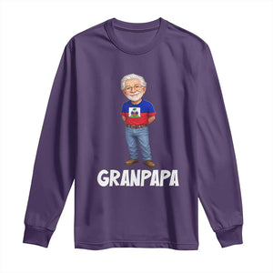 Granpapa Haitian Creole Grandpa Pride Long Sleeve Shirt Grandfather Hispanic Haiti Heritage Father's Day TS02 Purple Print Your Wear