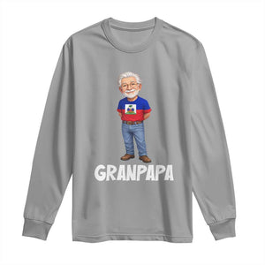 Granpapa Haitian Creole Grandpa Pride Long Sleeve Shirt Grandfather Hispanic Haiti Heritage Father's Day TS02 Sport Gray Print Your Wear