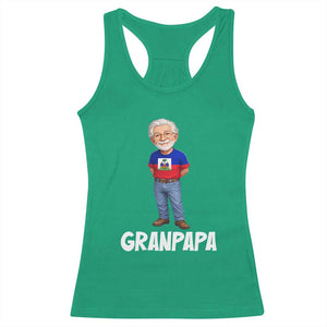 Granpapa Haitian Creole Grandpa Pride Racerback Tank Top Grandfather Hispanic Haiti Heritage Father's Day TS02 Irish Green Print Your Wear