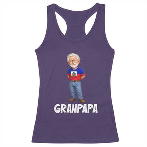 Granpapa Haitian Creole Grandpa Pride Racerback Tank Top Grandfather Hispanic Haiti Heritage Father's Day TS02 Purple Print Your Wear