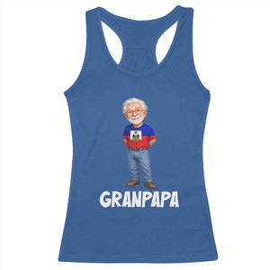 Granpapa Haitian Creole Grandpa Pride Racerback Tank Top Grandfather Hispanic Haiti Heritage Father's Day TS02 Royal Blue Print Your Wear