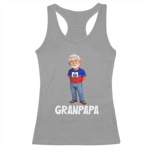 Granpapa Haitian Creole Grandpa Pride Racerback Tank Top Grandfather Hispanic Haiti Heritage Father's Day TS02 Sport Gray Print Your Wear