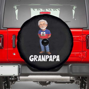 Granpapa Haitian Creole Grandpa Pride Spare Tire Cover Grandfather Hispanic Haiti Heritage Father's Day TS02 Black Print Your Wear