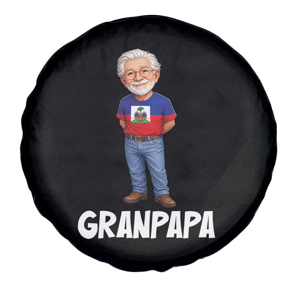Granpapa Haitian Creole Grandpa Pride Spare Tire Cover Grandfather Hispanic Haiti Heritage Father's Day TS02 Print Your Wear