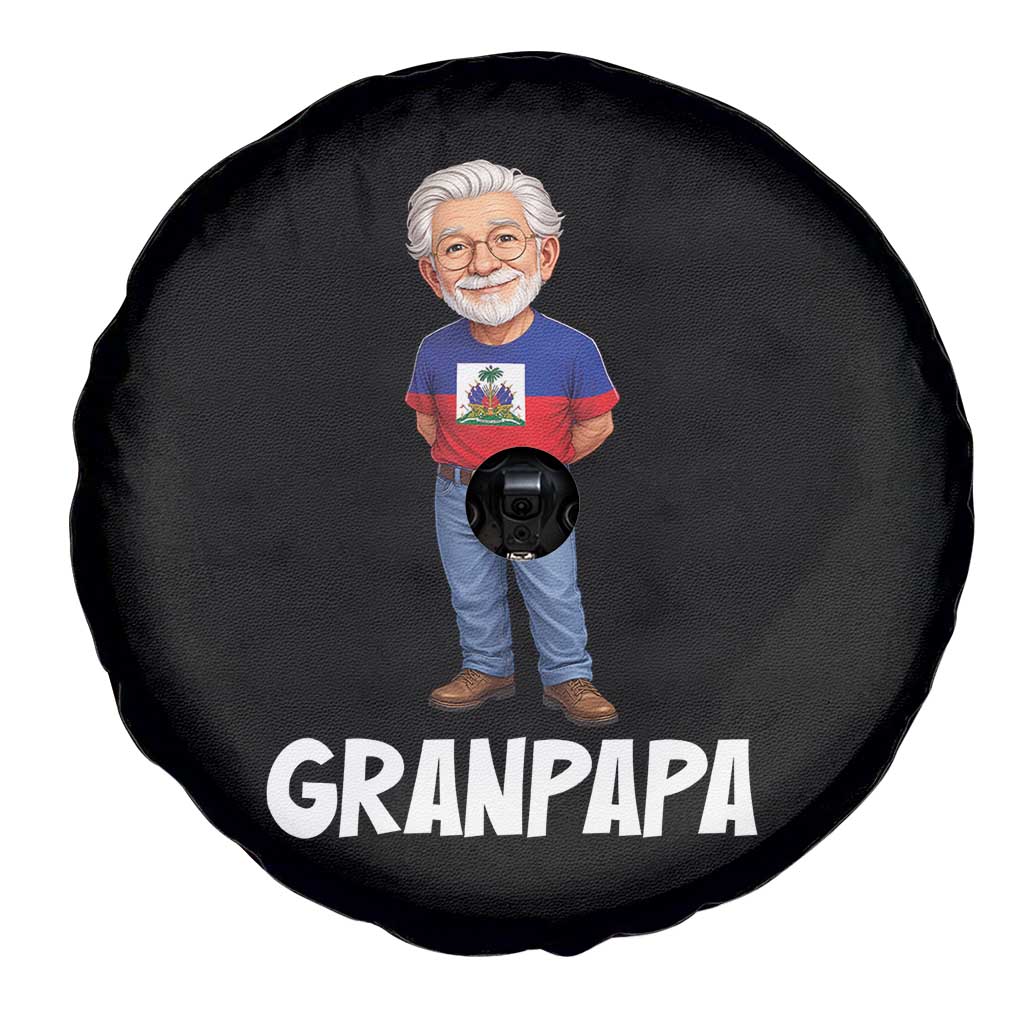 Granpapa Haitian Creole Grandpa Pride Spare Tire Cover Grandfather Hispanic Haiti Heritage Father's Day TS02 Print Your Wear
