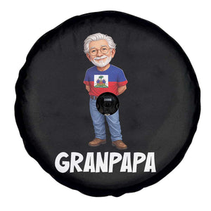 Granpapa Haitian Creole Grandpa Pride Spare Tire Cover Grandfather Hispanic Haiti Heritage Father's Day TS02 Print Your Wear
