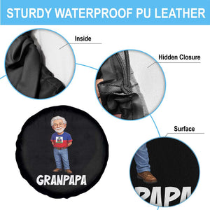 Granpapa Haitian Creole Grandpa Pride Spare Tire Cover Grandfather Hispanic Haiti Heritage Father's Day TS02 Print Your Wear