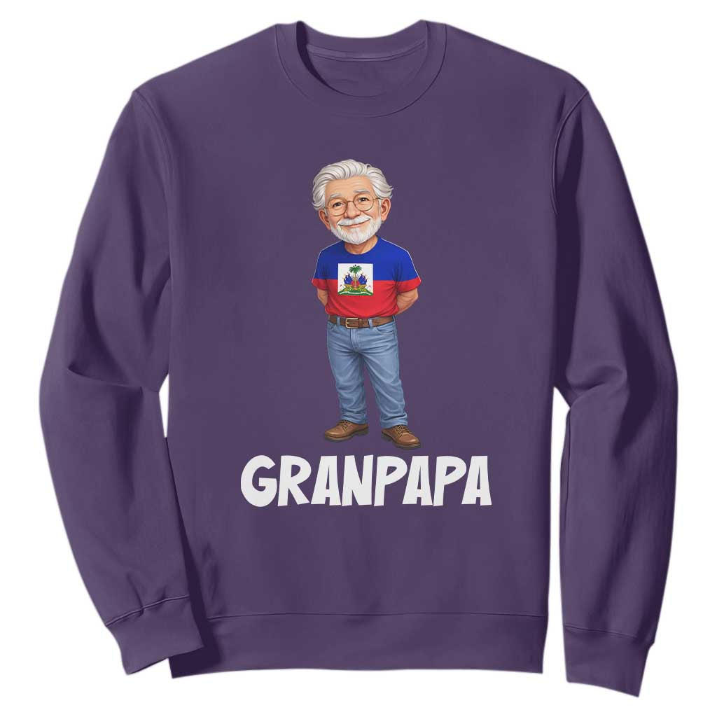 Granpapa Haitian Creole Grandpa Pride Sweatshirt Grandfather Hispanic Haiti Heritage Father's Day TS02 Purple Print Your Wear