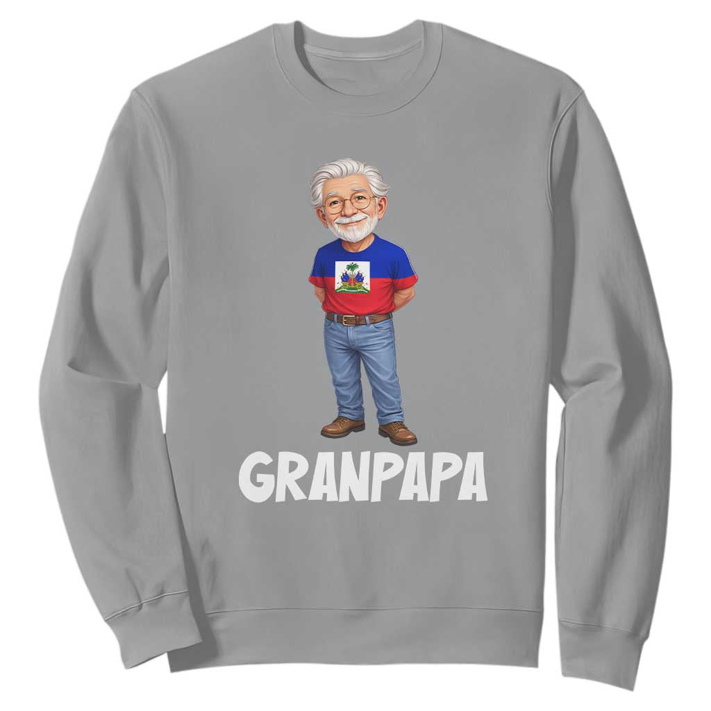 Granpapa Haitian Creole Grandpa Pride Sweatshirt Grandfather Hispanic Haiti Heritage Father's Day TS02 Sport Gray Print Your Wear