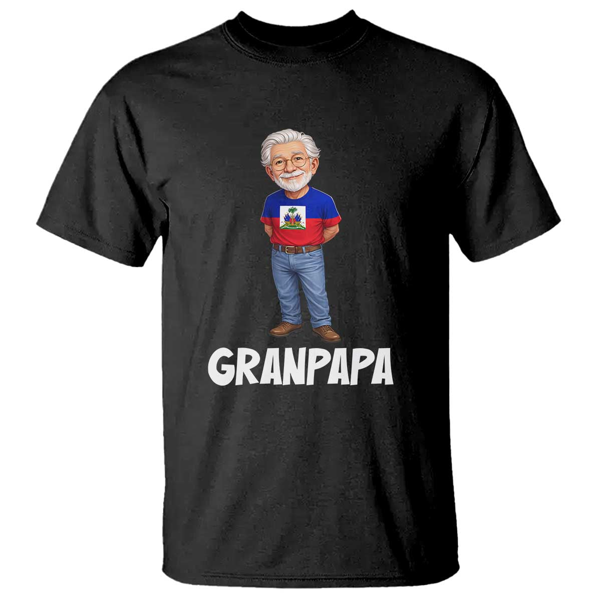 Granpapa Haitian Creole Grandpa Pride T Shirt Grandfather Hispanic Haiti Heritage Father's Day TS02 Black Print Your Wear