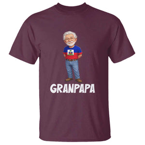 Granpapa Haitian Creole Grandpa Pride T Shirt Grandfather Hispanic Haiti Heritage Father's Day TS02 Maroon Print Your Wear