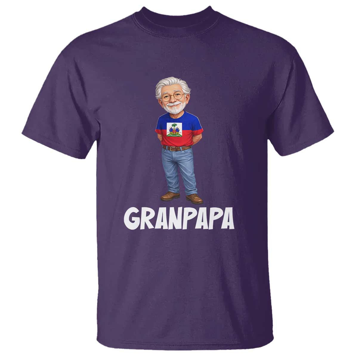 Granpapa Haitian Creole Grandpa Pride T Shirt Grandfather Hispanic Haiti Heritage Father's Day TS02 Purple Print Your Wear
