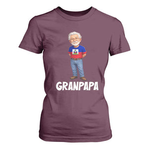 Granpapa Haitian Creole Grandpa Pride T Shirt For Women Grandfather Hispanic Haiti Heritage Father's Day TS02 Maroon Print Your Wear