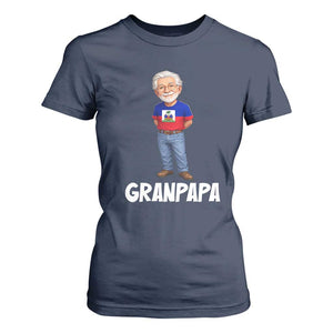 Granpapa Haitian Creole Grandpa Pride T Shirt For Women Grandfather Hispanic Haiti Heritage Father's Day TS02 Navy Print Your Wear