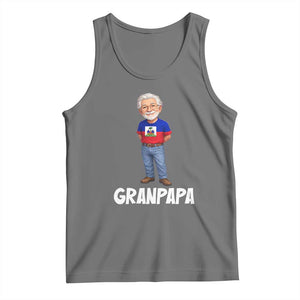 Granpapa Haitian Creole Grandpa Pride Tank Top Grandfather Hispanic Haiti Heritage Father's Day TS02 Black Heather Print Your Wear