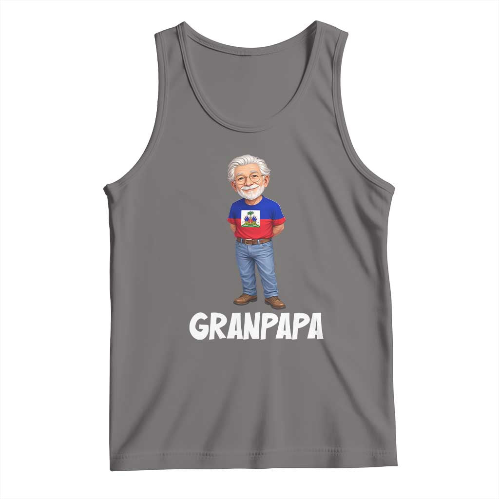 Granpapa Haitian Creole Grandpa Pride Tank Top Grandfather Hispanic Haiti Heritage Father's Day TS02 Deep Heather Print Your Wear