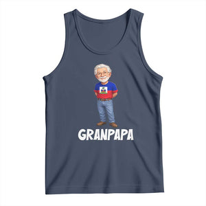 Granpapa Haitian Creole Grandpa Pride Tank Top Grandfather Hispanic Haiti Heritage Father's Day TS02 Navy Print Your Wear
