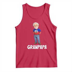 Granpapa Haitian Creole Grandpa Pride Tank Top Grandfather Hispanic Haiti Heritage Father's Day TS02 Red Print Your Wear