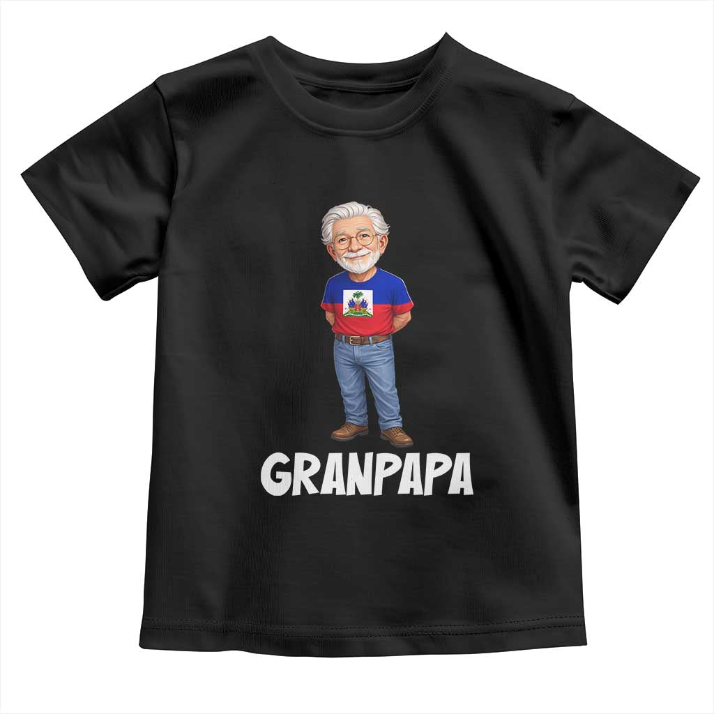 Granpapa Haitian Creole Grandpa Pride Toddler T Shirt Grandfather Hispanic Haiti Heritage Father's Day TS02 Black Print Your Wear