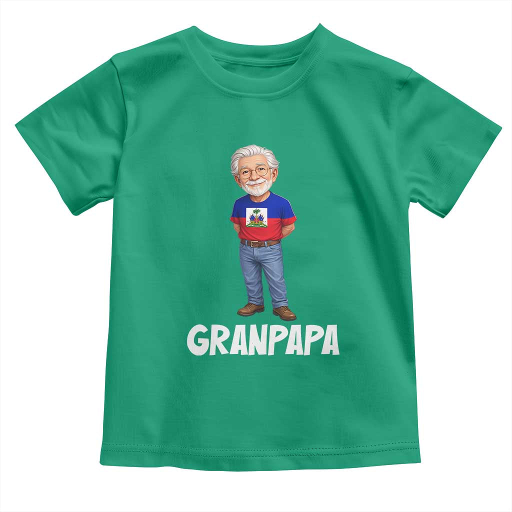 Granpapa Haitian Creole Grandpa Pride Toddler T Shirt Grandfather Hispanic Haiti Heritage Father's Day TS02 Irish Green Print Your Wear