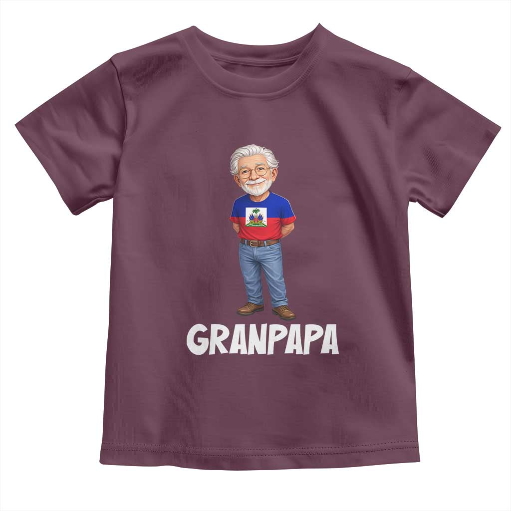 Granpapa Haitian Creole Grandpa Pride Toddler T Shirt Grandfather Hispanic Haiti Heritage Father's Day TS02 Maroon Print Your Wear