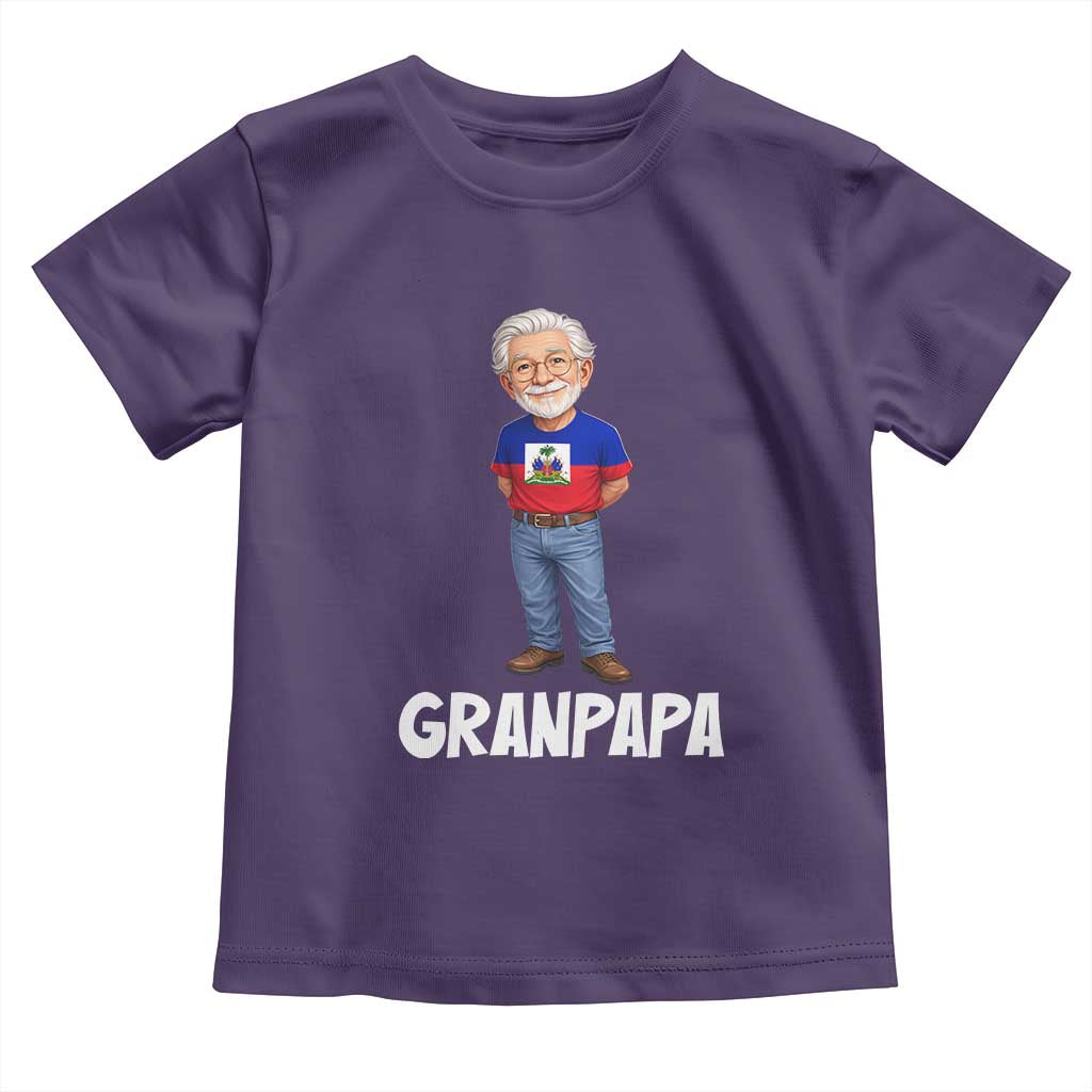 Granpapa Haitian Creole Grandpa Pride Toddler T Shirt Grandfather Hispanic Haiti Heritage Father's Day TS02 Purple Print Your Wear