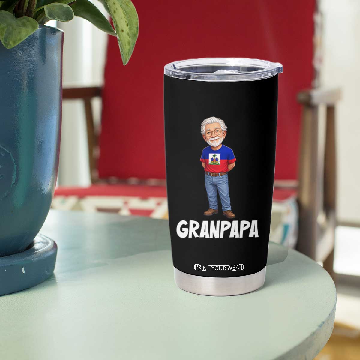 Granpapa Haitian Creole Grandpa Pride Tumbler Cup Grandfather Hispanic Haiti Heritage Father's Day TS02 Print Your Wear