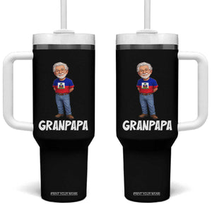 Granpapa Haitian Creole Grandpa Pride Tumbler With Handle Grandfather Hispanic Haiti Heritage Father's Day TS02 One Size: 40 oz Black Print Your Wear