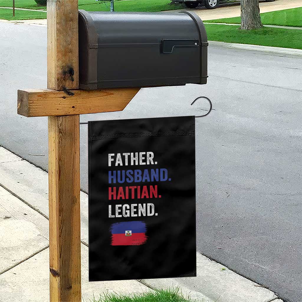 Father Husband Haitian Legend Garden Flag Distressed Haiti Flag Dad Gift Father's Day TS02 Print Your Wear
