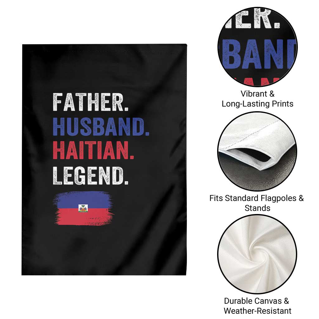 Father Husband Haitian Legend Garden Flag Distressed Haiti Flag Dad Gift Father's Day TS02 Print Your Wear