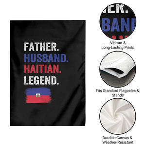 Father Husband Haitian Legend Garden Flag Distressed Haiti Flag Dad Gift Father's Day TS02 Print Your Wear