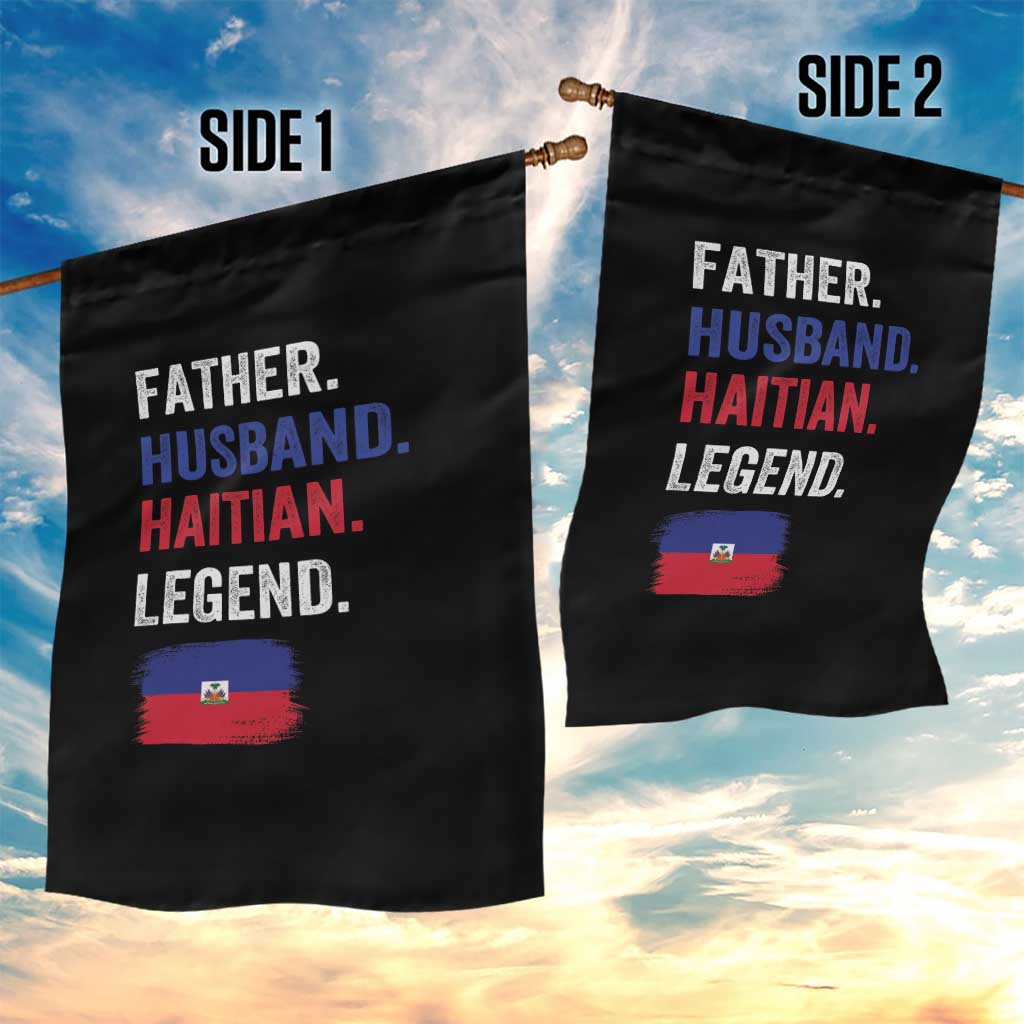 Father Husband Haitian Legend Garden Flag Distressed Haiti Flag Dad Gift Father's Day TS02 Print Your Wear
