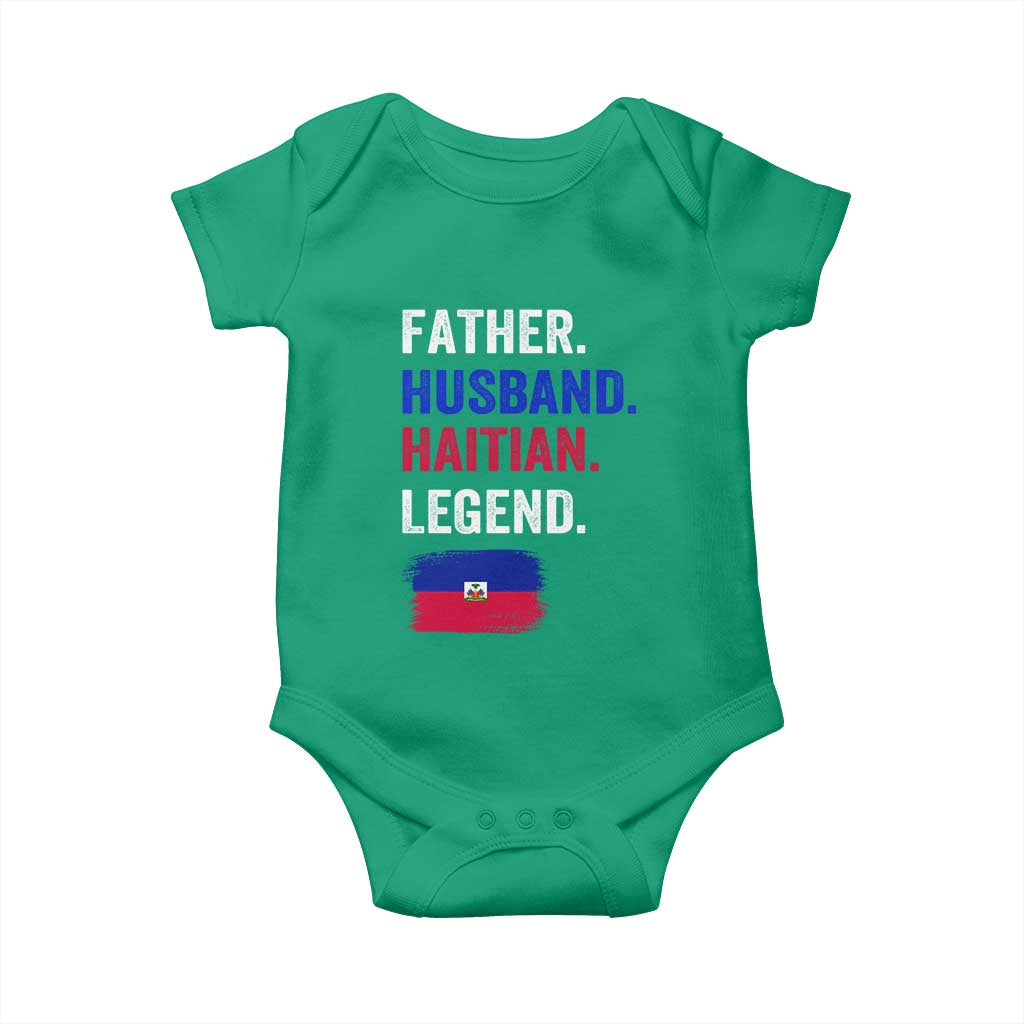 Father Husband Haitian Legend Baby Onesie Distressed Haiti Flag Dad Gift Father's Day TS02 Irish Green Print Your Wear
