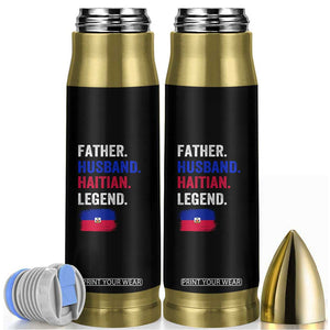 Father Husband Haitian Legend Bullet Tumbler Distressed Haiti Flag Dad Gift Father's Day TS02 Black Print Your Wear