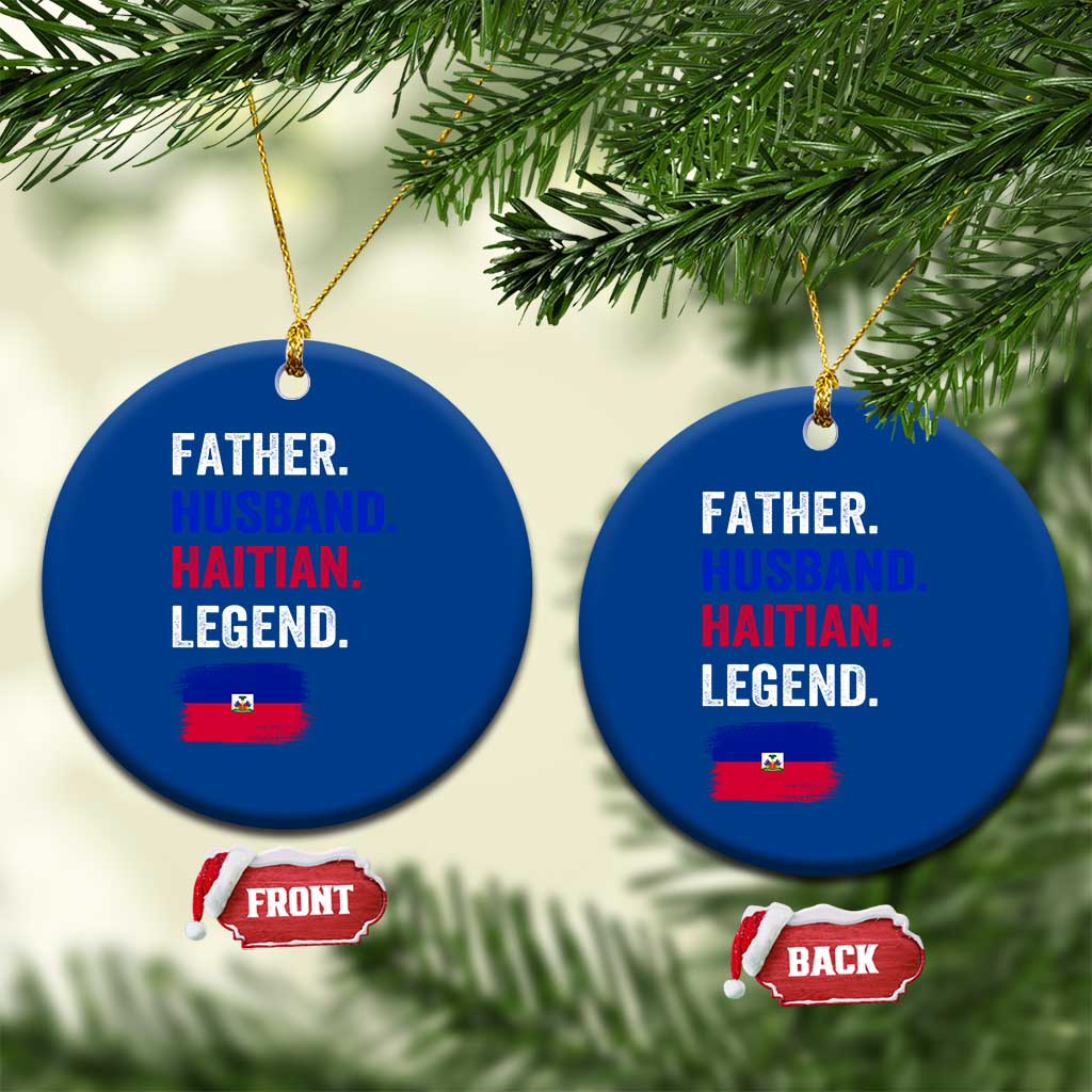 Father Husband Haitian Legend Ceramic Ornament Distressed Haiti Flag Dad Gift Father's Day TS02 1pc Blue Print Your Wear