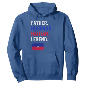 Father Husband Haitian Legend Hoodie Distressed Haiti Flag Dad Gift Father's Day TS02 Royal Blue Print Your Wear