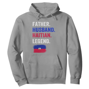 Father Husband Haitian Legend Hoodie Distressed Haiti Flag Dad Gift Father's Day TS02 Sport Gray Print Your Wear