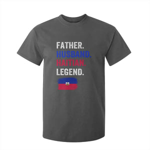 Father Husband Haitian Legend T Shirt For Kid Distressed Haiti Flag Dad Gift Father's Day TS02 Dark Heather Print Your Wear